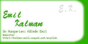 emil kalman business card